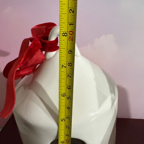 Rae Dunn artisan collection -Peace-Ceramic Birdhouse with Teal Ribbon - Picture 7 of 7